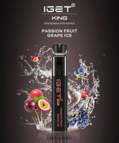 IGET Vape Sale king - 2600 bouffées glace aux raisins et aux fruits de la passion DR42B631