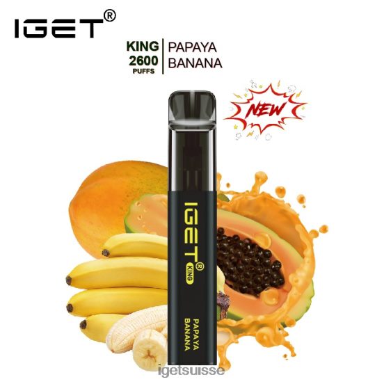 IGET Wholesale king - 2600 bouffées glace à la papaye et à la banane DR42B573