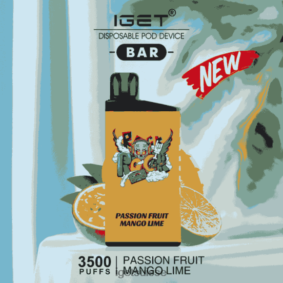 IGET Vape Online barre - 3500 bouffées fruit de la passion mangue citron vert DR42B616