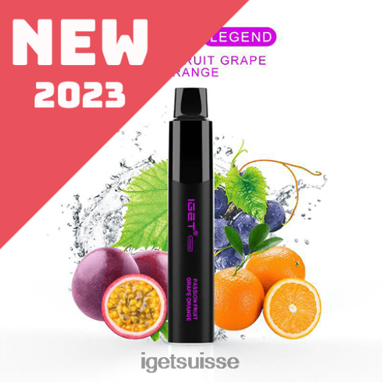 IGET Flavours légende - 4000 bouffées fruit de la passion raisin orange DR42B648