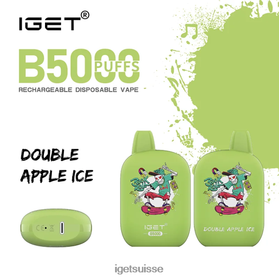 IGET Vape b5000 glace aux pommes double DR42B315