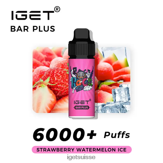 IGET Vape Online barre plus 6000 bouffées glace à la fraise et à la pastèque DR42B242