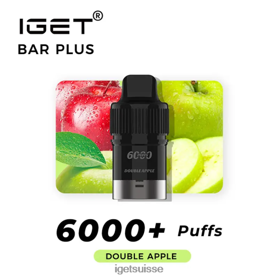 IGET Wholesale bar plus pod 6000 bouffées double pomme DR42B259