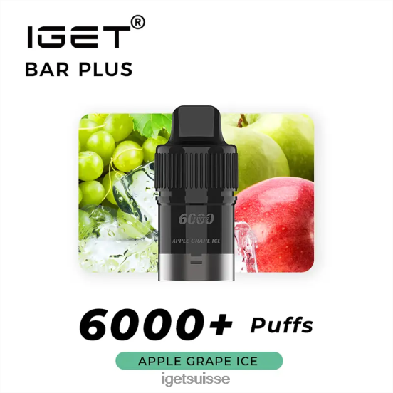 IGET Bar bar plus pod 6000 bouffées glace aux pommes et aux raisins DR42B253