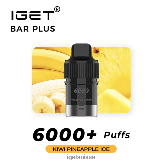 IGET Vape Kit bar plus pod 6000 bouffées glace kiwi ananas DR42B270