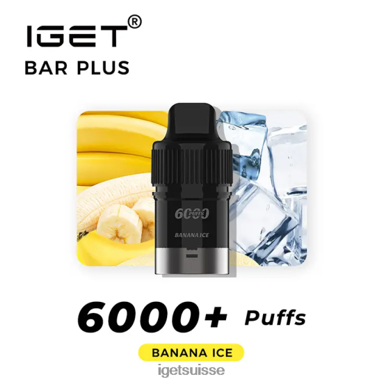 IGET Flavours bar plus pod 6000 bouffées glace à la banane DR42B264