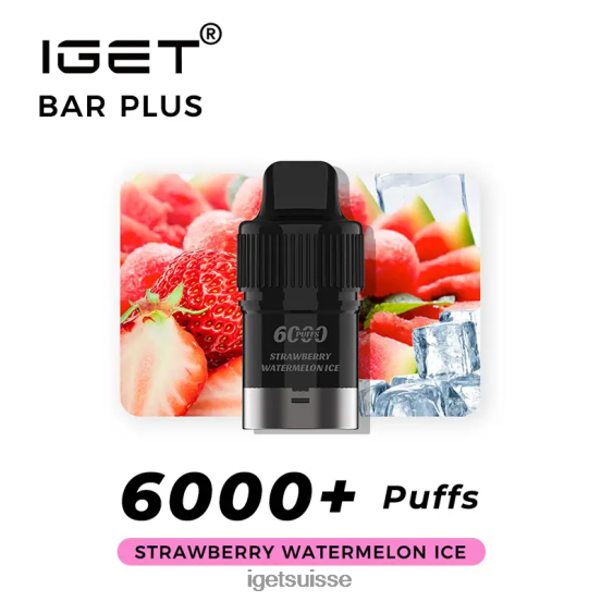 IGET Online bar plus pod 6000 bouffées glace à la fraise et à la pastèque DR42B271