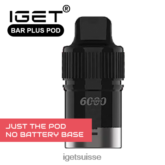 IGET Vape Kit bar plus - pod uniquement - framboise - 6000 bouffées (sans batterie) seulement framboise DR42B674
